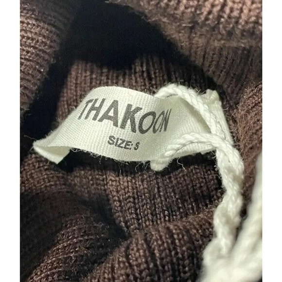 Thakoon Womens Chocolate Brown Open Back Turtleneck Sweater Wool Size S $195 - Picture 9 of 11